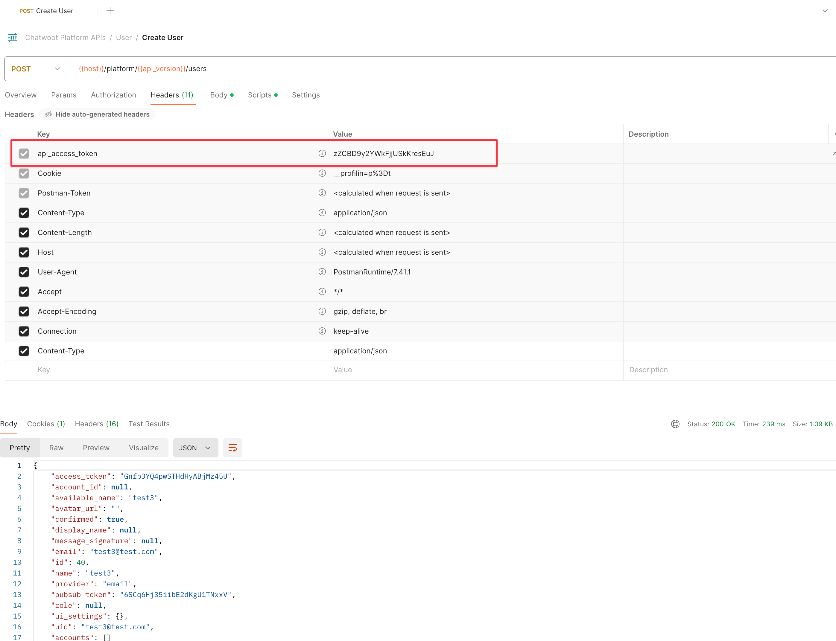 Create User API