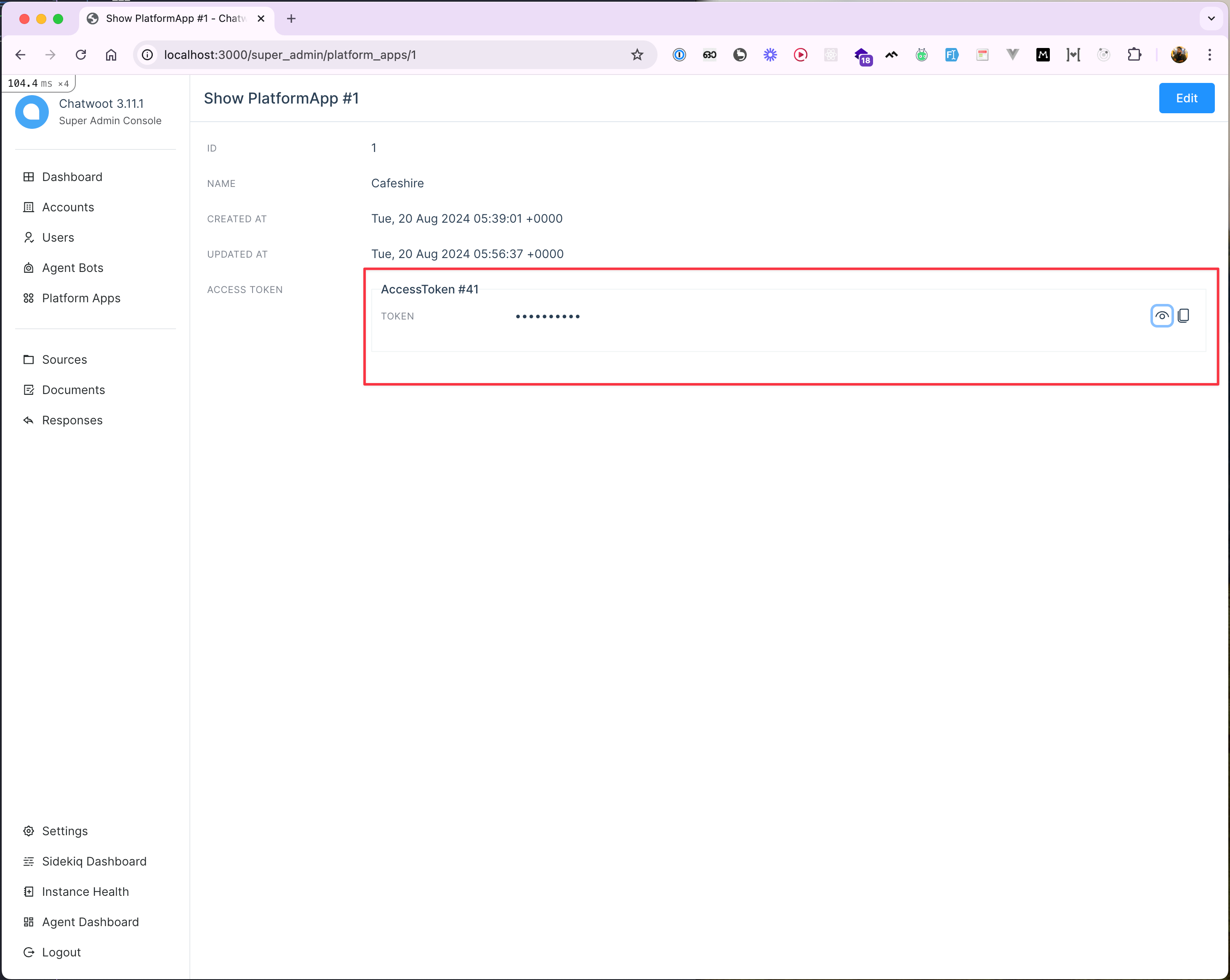Platform App Access Token