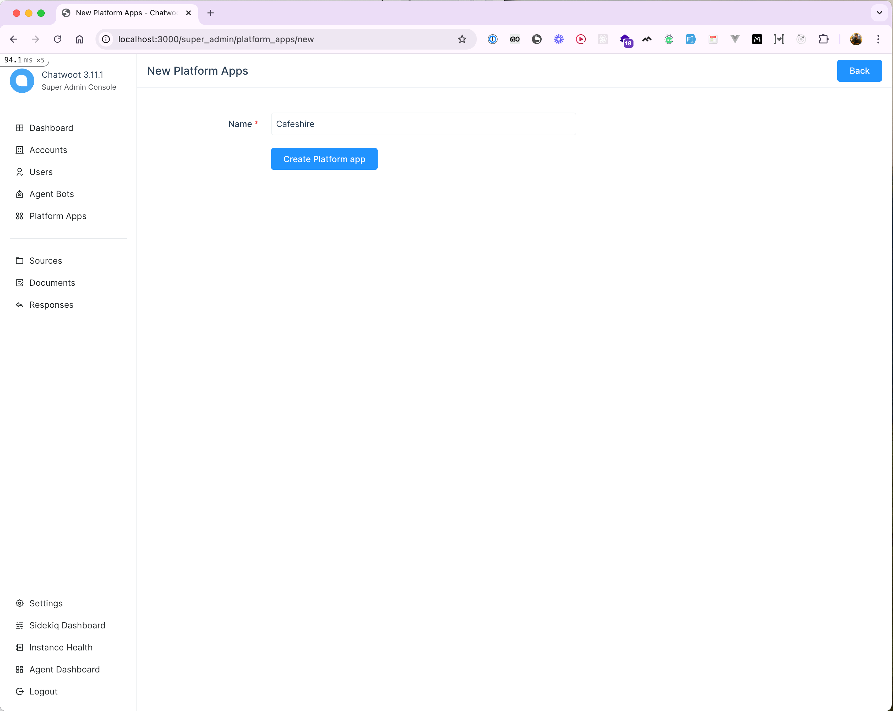 Create Platform App