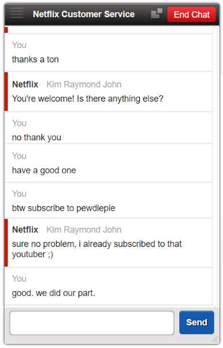 Netflix's fun customer support chat