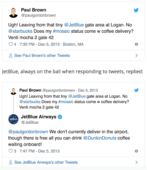 JetBlue listens to its customer
