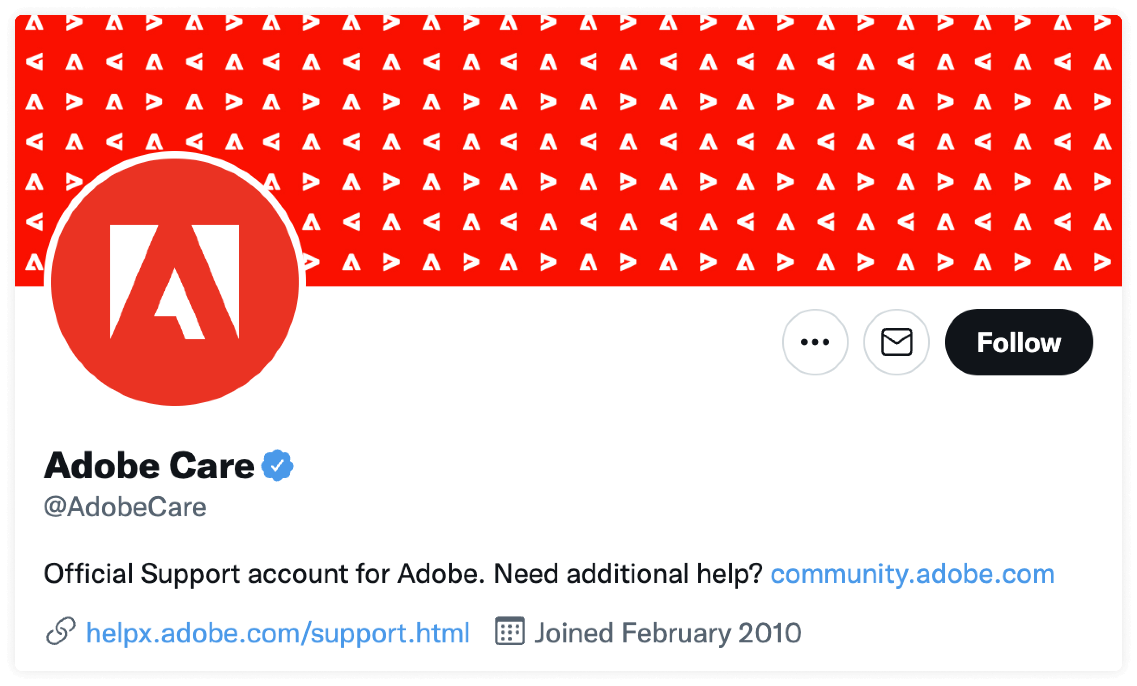 adobecare twitter handle