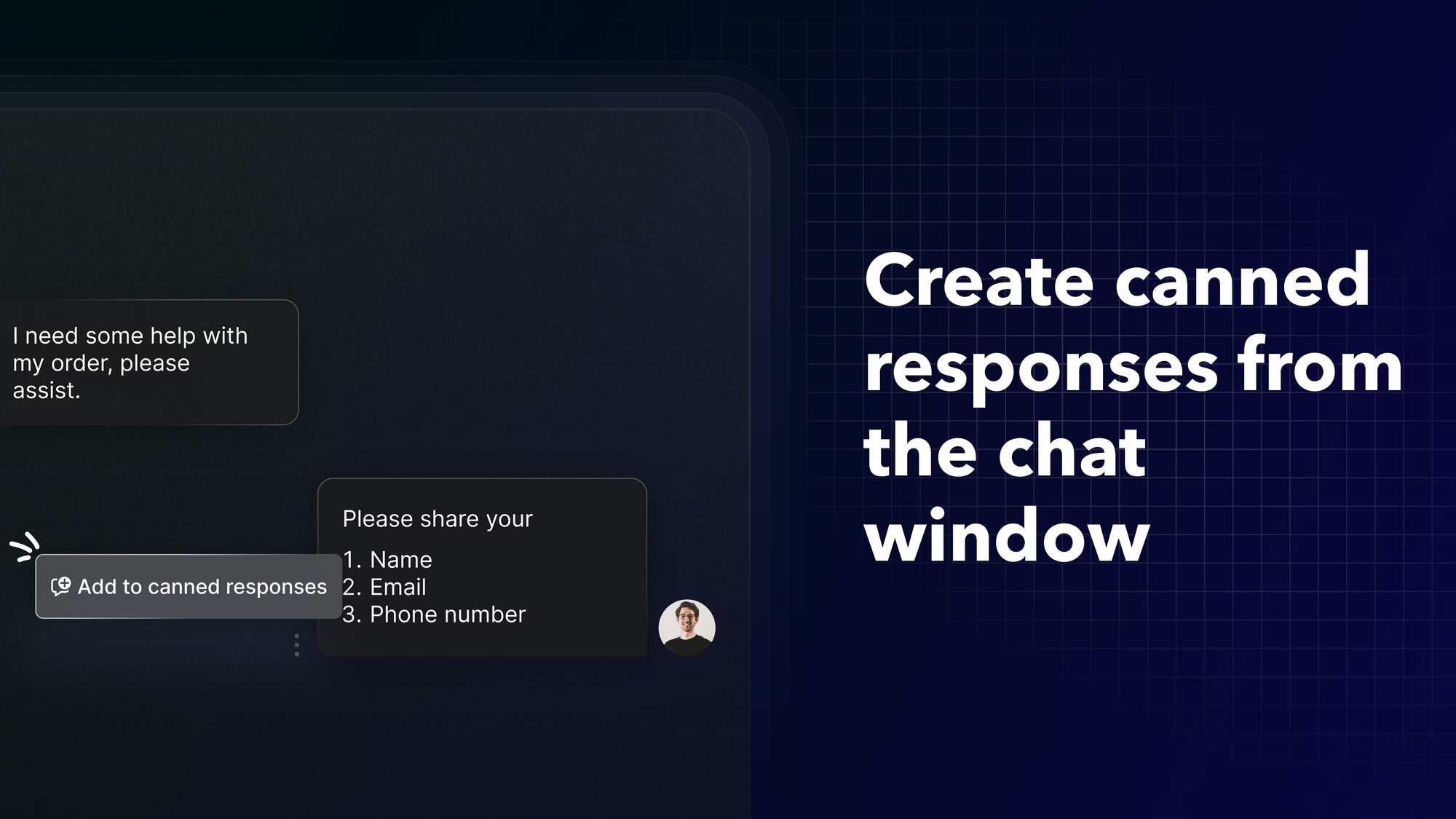 shortcut to add new canned responses in Replynivo