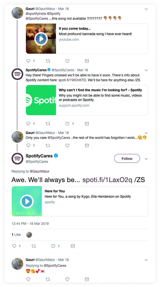 spotify example of twitter support