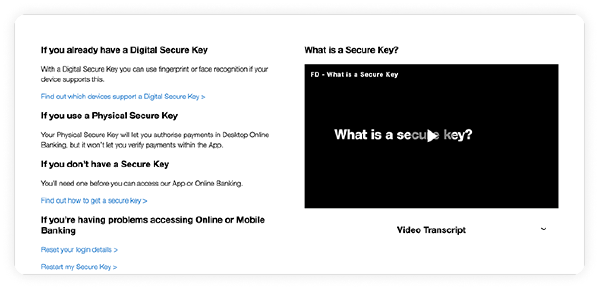 example screenshot for using video faqs