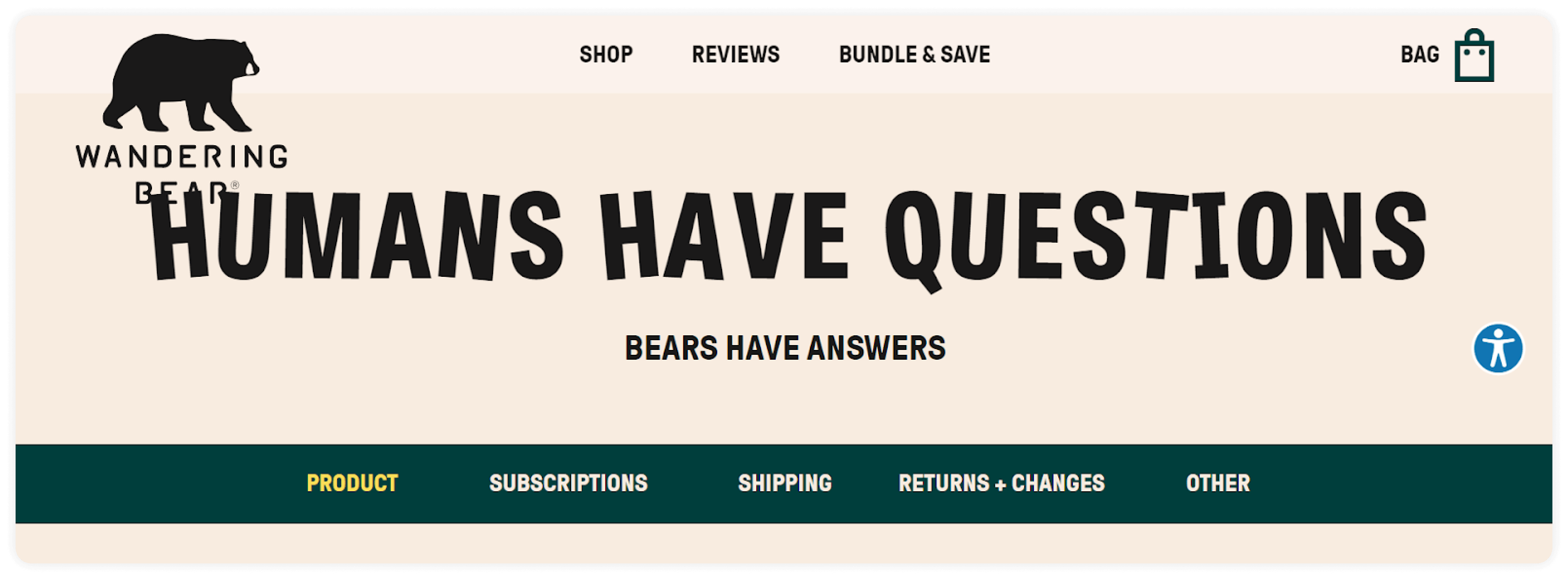 example of wandering bear