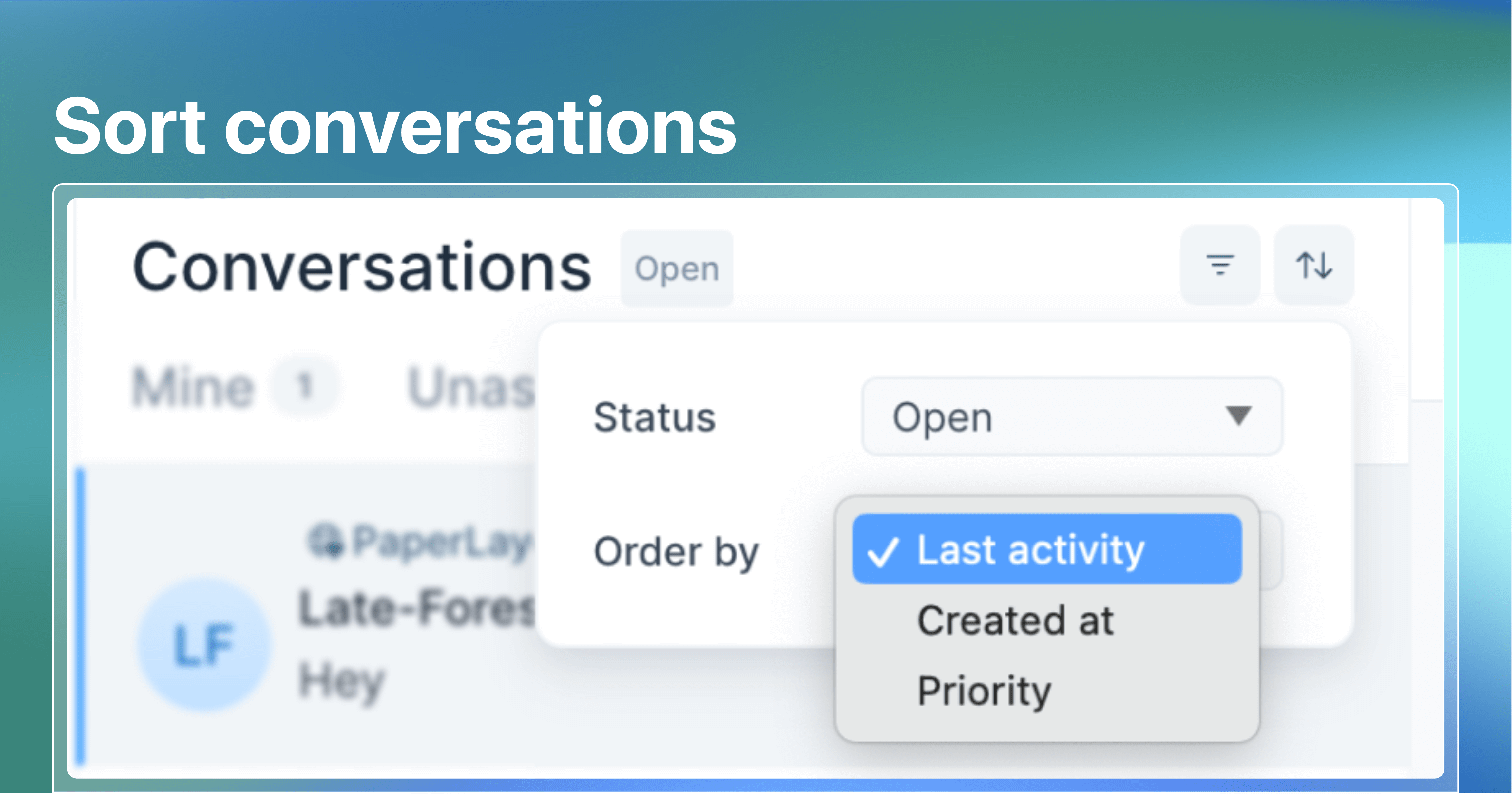 sorting conversations feature